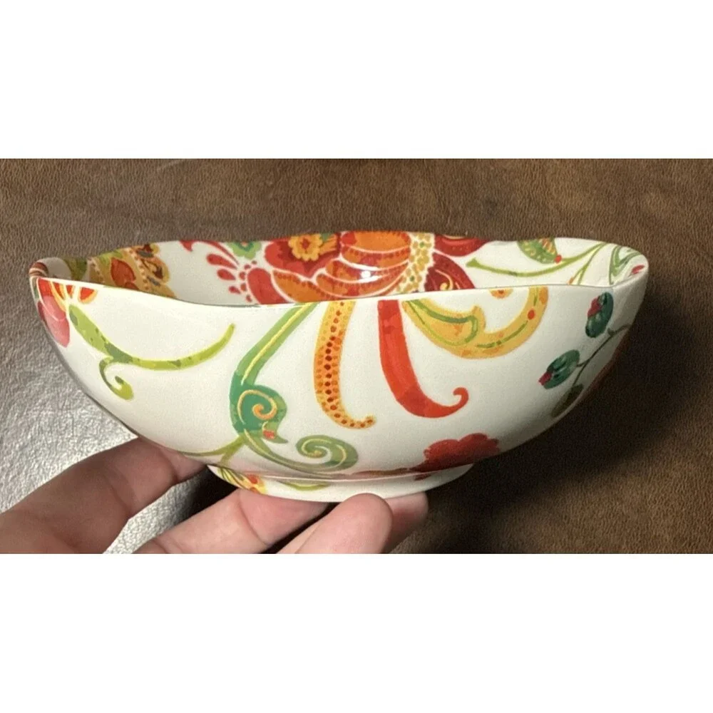 Pair (2) Pier 1 Beatrice Jacobean Soup Cereal Bowls 6.5